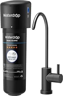 10UB-B Under Sink Water Filter, Reduces PFAS, PFOA/PFOS, Lead, Chlorine, Bad Taste, NSF/ANSI 42 Certified, 11K Gallons, Easy Installation, Black Faucet