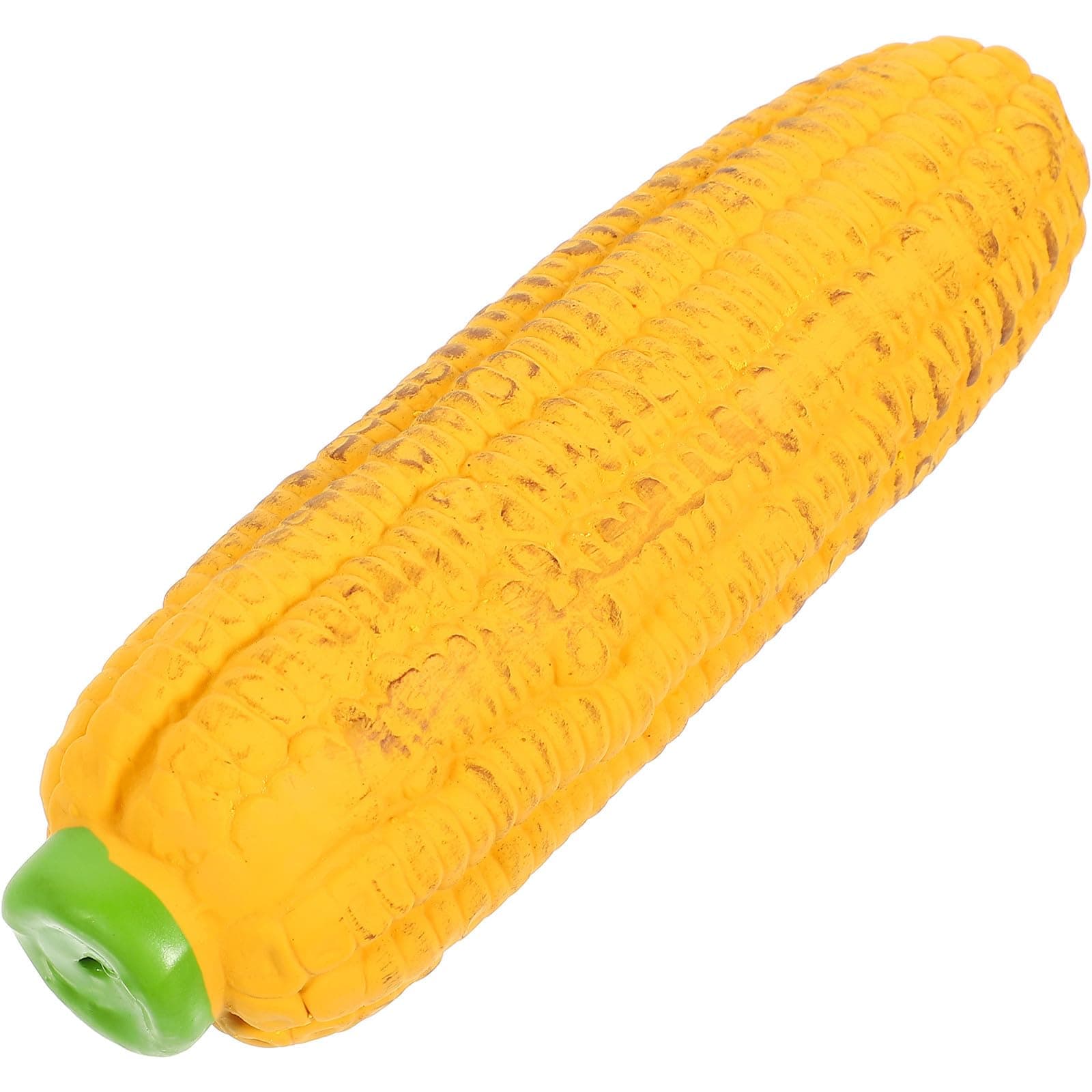 SEWACC Baked Corn Shape Dog Bite Puppy Teeth Cleaning Bite-resistant Squeaky Latex 6.29x1.97x1.97in Chewing for Dogs and Puppies