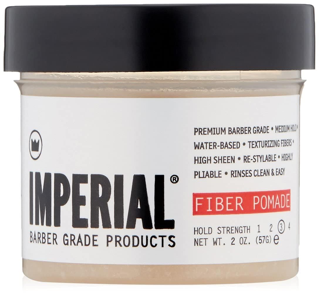 Imperial Barber Fiber Pomade - Medium Hold Water-Based High Sheen Formula with Texturizing Fibers for Men's Hair Styling Travel Size 2 oz