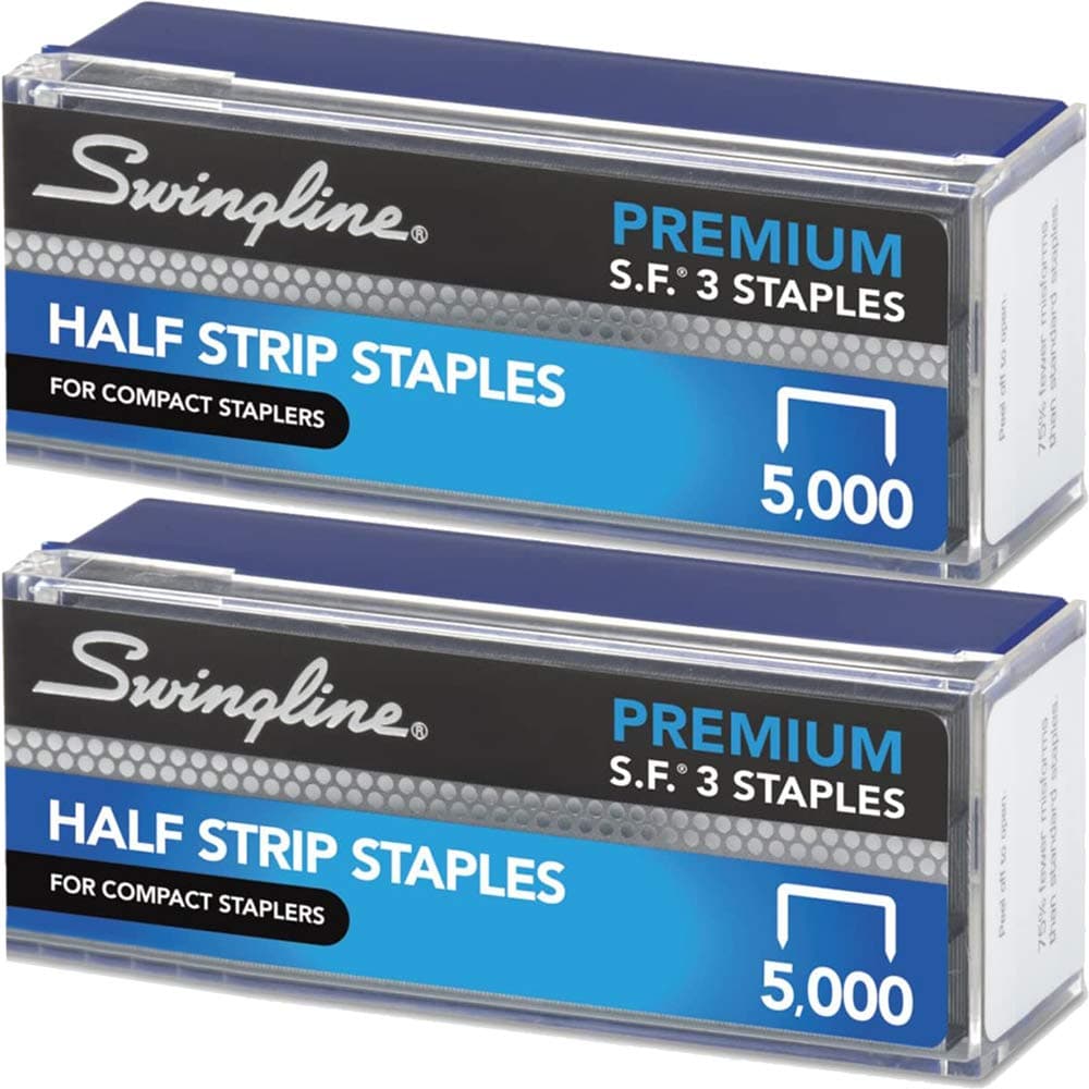 Swingline S.F. 3 Premium Chisel Point 105 Count Half Strip Staples - 5,000 per Box (Pack of 2)