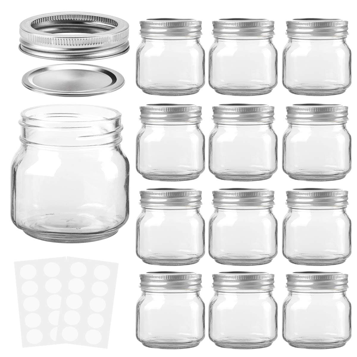 8 oz with regular lids - 12 Pack