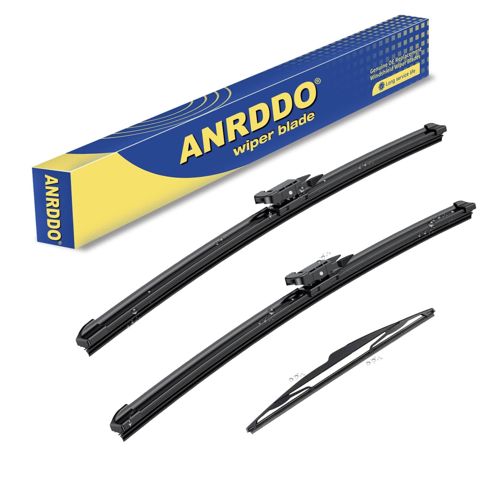 ANRDDO 3 Wipers Factory Replacement For Ford Focus 2012 2013 2014 2015 2016 2017 2018 Original Equipment Replacement Windshield Wiper Blades Set 28"+28"+12" (Set of 3)