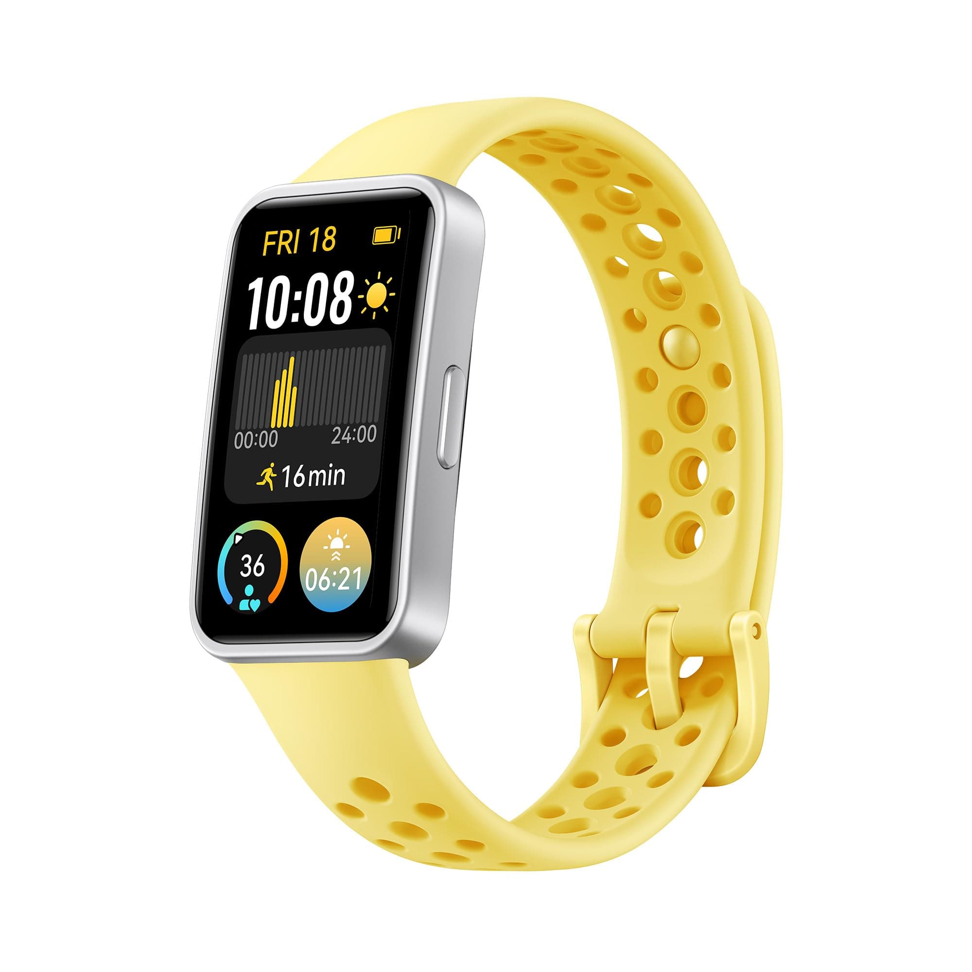 HUAWEI Band 9，Bluetooth, iOS & Android, Up to 14 Days Battery Life, Comfortable Wear, TruSleep 4.0, Scientific Sleep Tracking, 100 Training Modes, Smartband, Lemon Yellow Strap