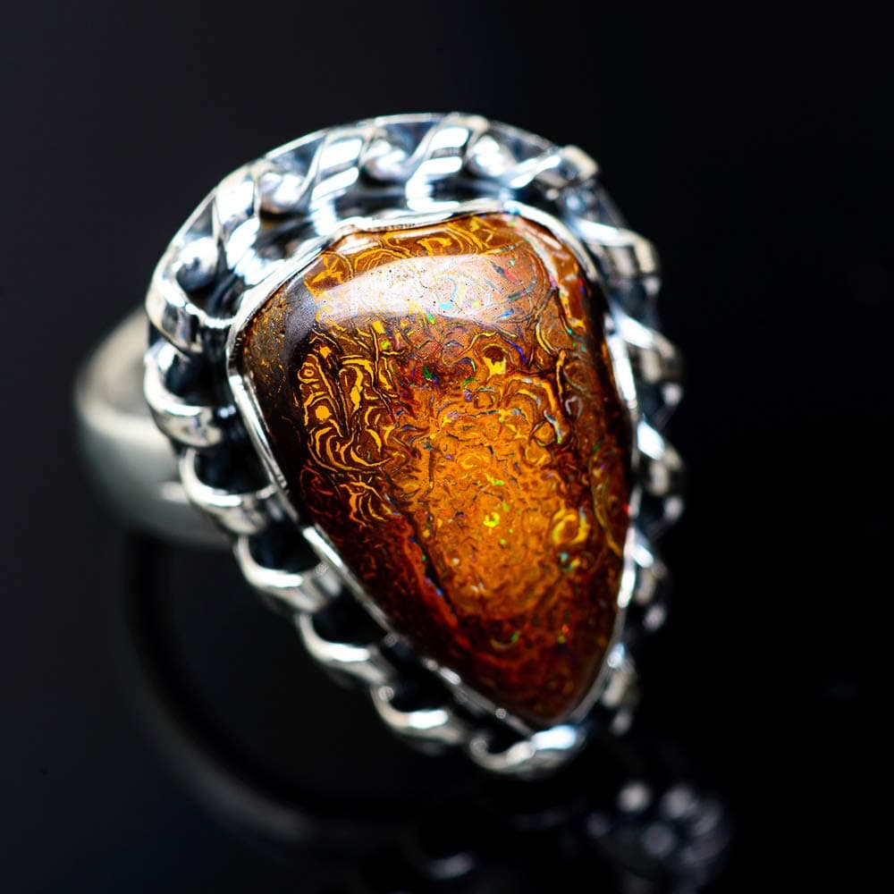 Ana Silver Co Boulder Opal Ring Size 7.5 (925 Sterling Silver) - Handmade Jewelry, Bohemian, Vintage RING948723