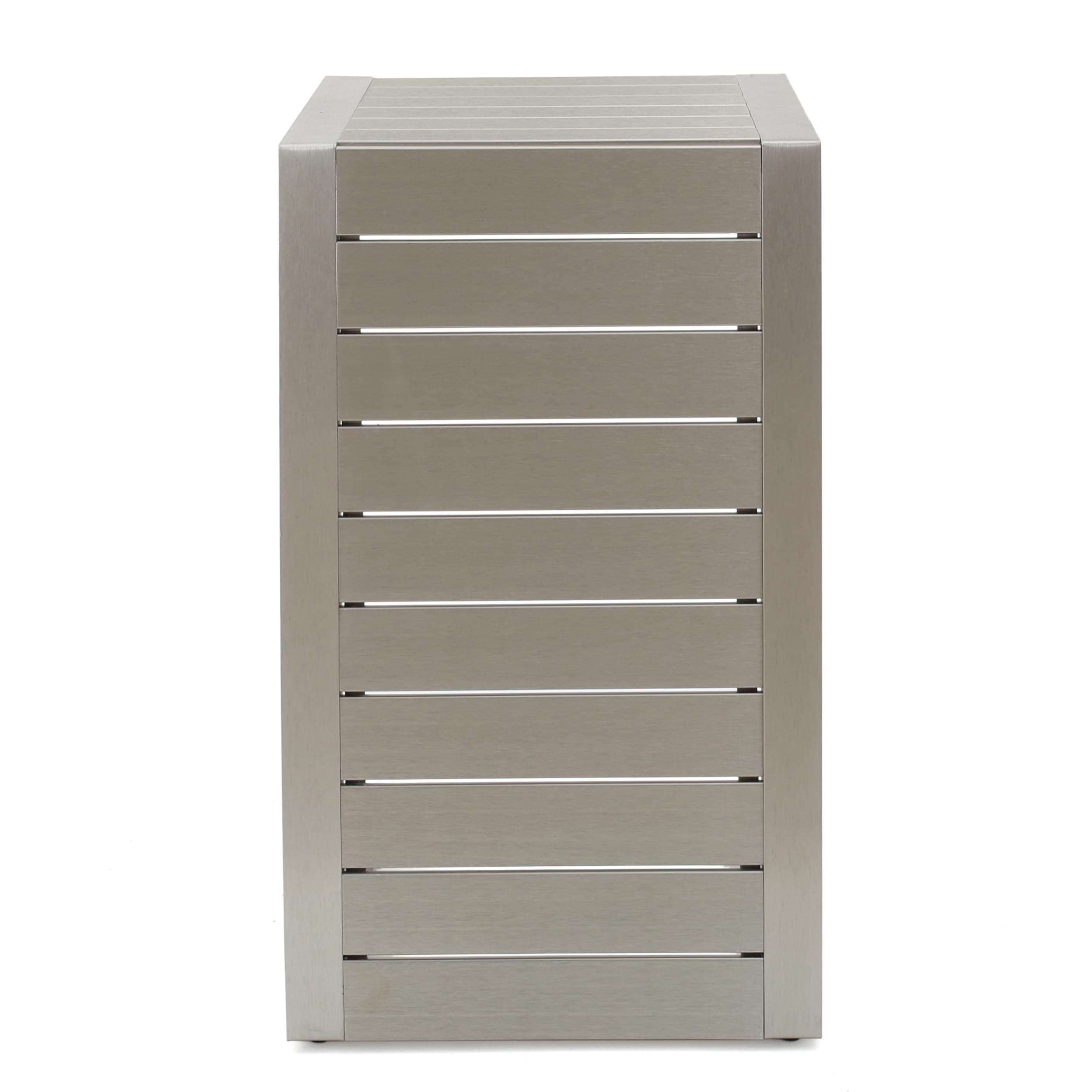 Cape Coral Aluminum C-Shaped End Table, Silver