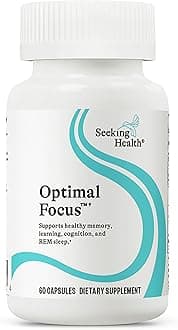 Seeking Health Optimal Focus, Stimulant-Free and Caffeine-Free Nootropic Support for Memory and Focus, with Choline, DHA from Algae, American Ginseng, Vegan and Vegetarian (60 Capsules)