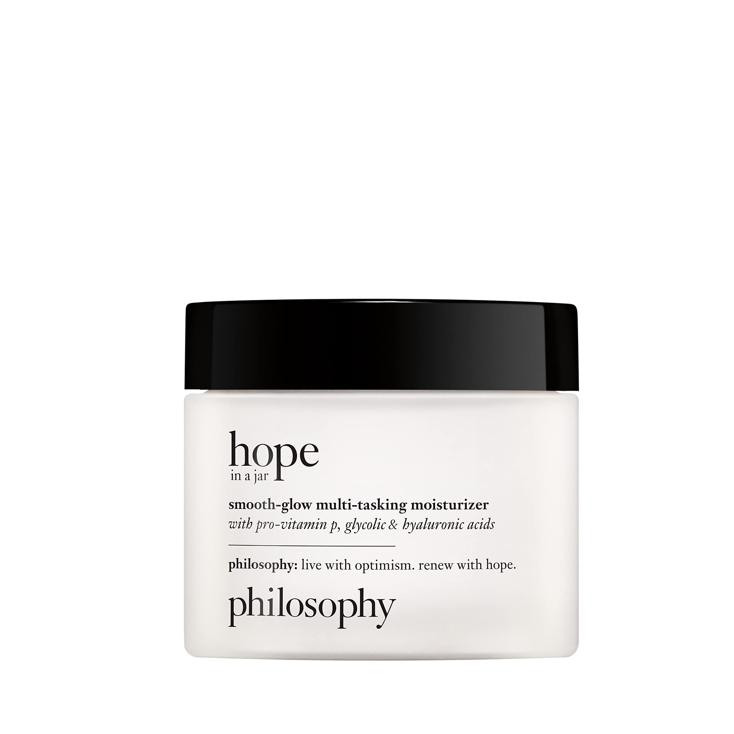 hope in a jar smooth-glow multi-tasking moisturiser 60ml, with hyaluronic acid, glycolic acid & pro-vitamin p, treat dehydrated skin, fine lines & wrinkles