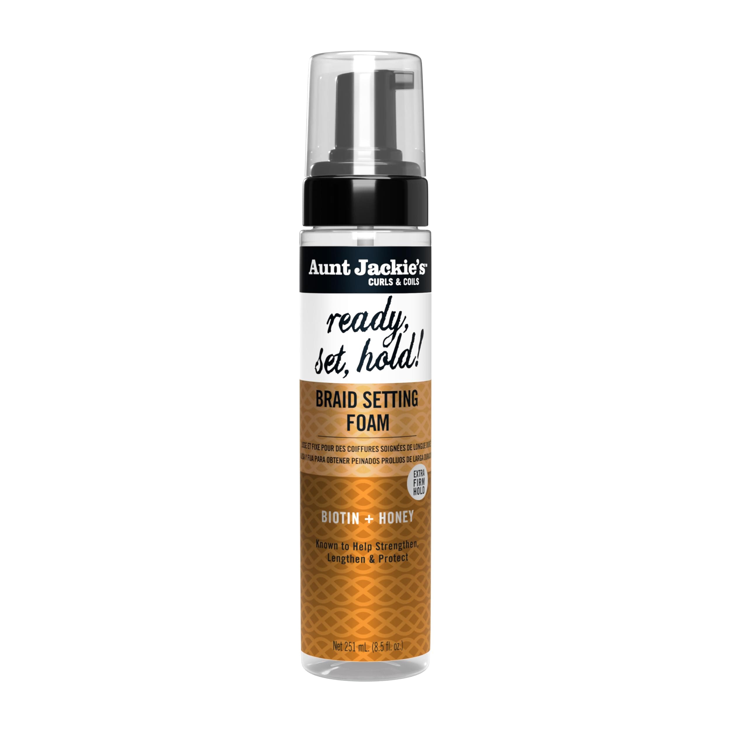Curls & Coils Braid + Twist Collection Ready, Set, Hold Braid Setting Foam with Extra Firm Hold, 8.5 fl oz
