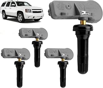 HQPASFY TPMS Sensor 315MHz Tire Pressure Sensor, Compatible with 2006-2019 Chevy Silverado/Suburban, GMC Yukon/Sierra, Buick Enclave, Cadillac Escalade/CTS & More, Replaces# 13586335, 13581558 (4Pcs)
