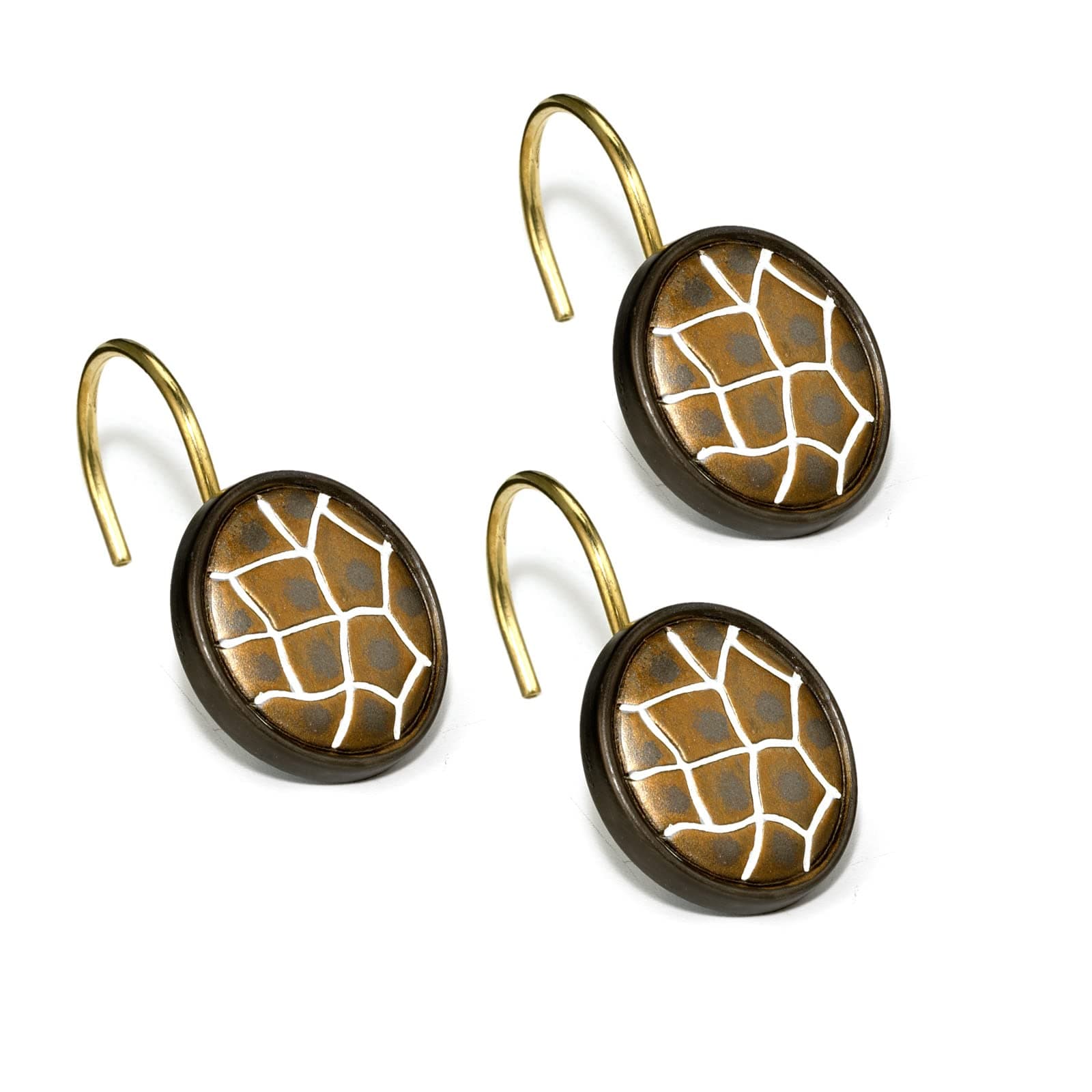 Popular BathSafari Stripes Shower Hooks Chocolate (Set 12)