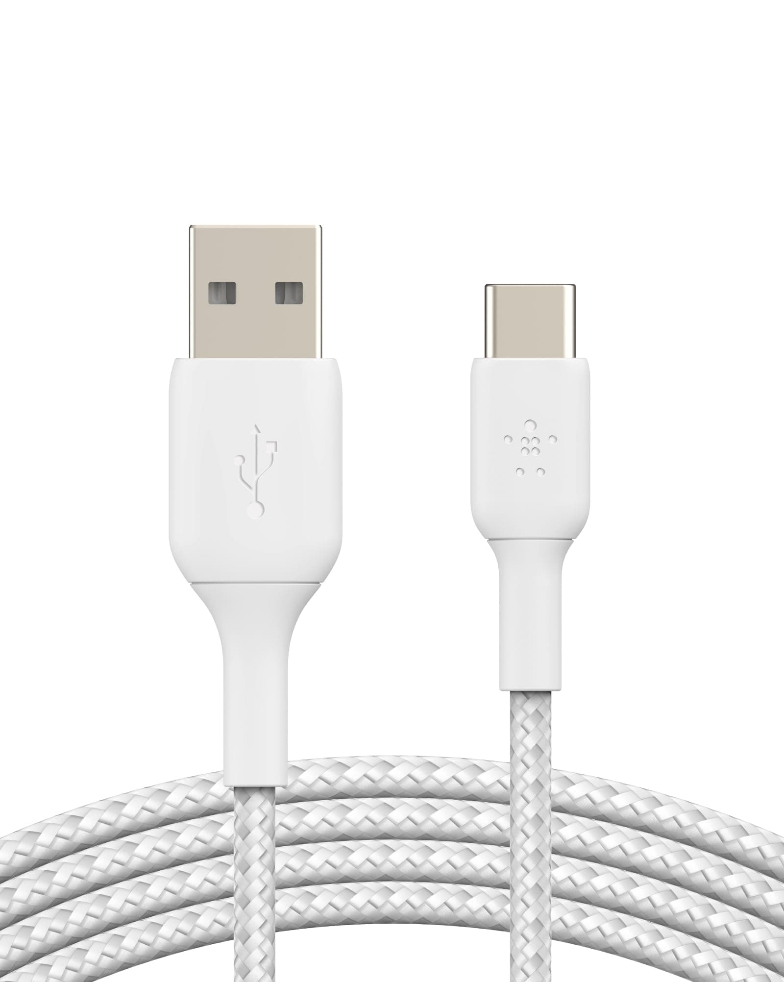 Belkin USB A to USB C Cable, 3.3ft, 15W - Type C Charger, iPhone Charger Cord, Soft, Braided, Flexible for iPhone 17 & 16, Galaxy S25, Pixel 10, iPad Pro, Airpods Pro, Switch & More - White