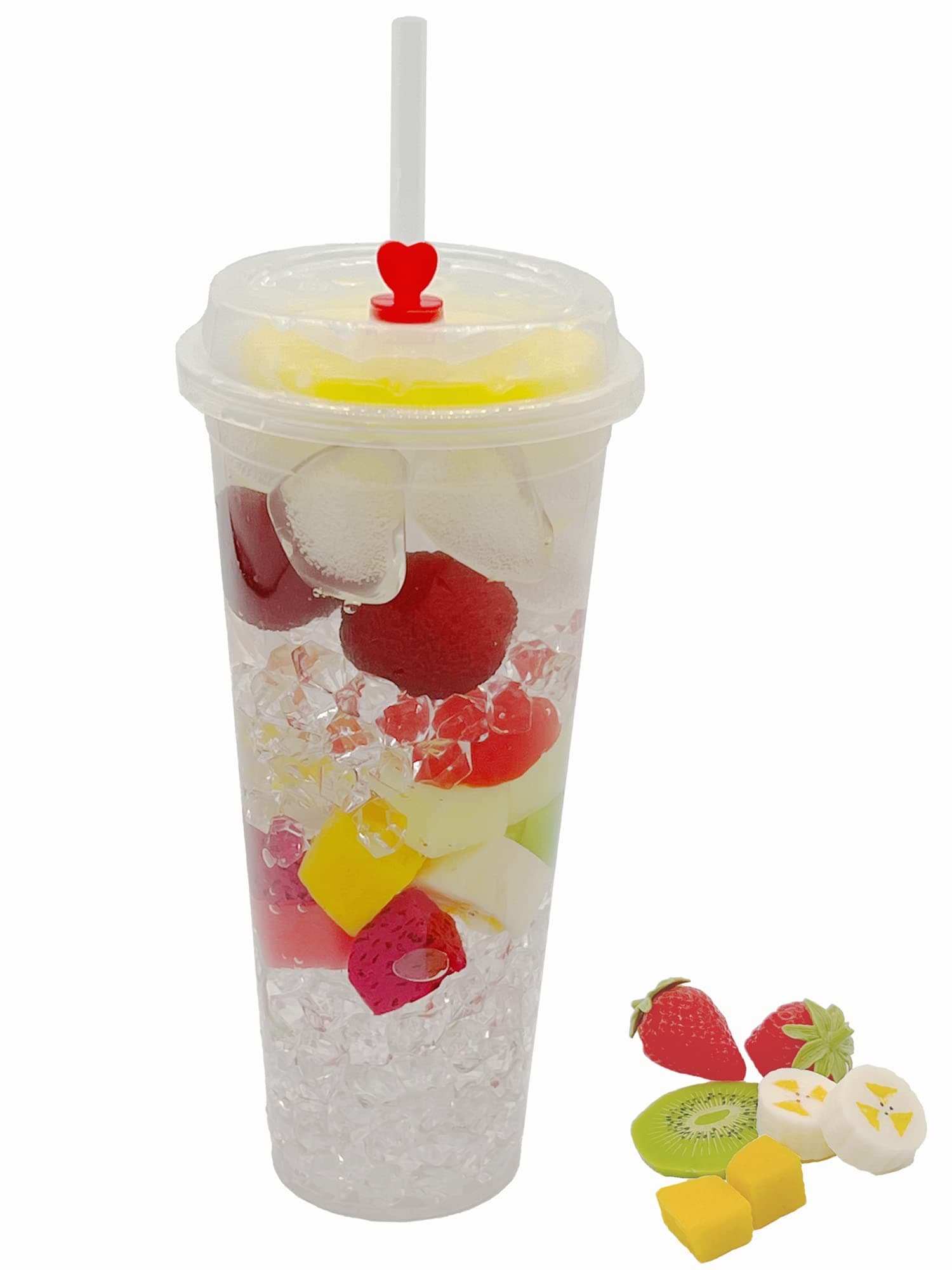 150 Sets 24 oz Disposable Clear Plastic Cups with Lids and Straws 24oz. (Not Injection Cup. Only Injection Lid.)