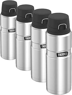 Stainless King Vacuum-Insulated Drink Bottle, 24 Ounce, Matte Steel (Pack of 4)
