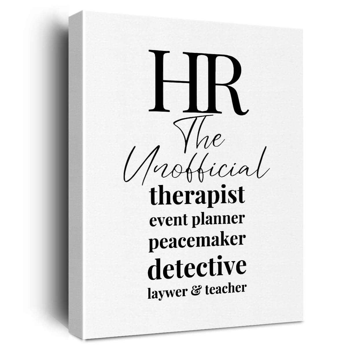 Human Resources Office Decor Canvas Wall Art Framed HR Manager Director Gift Paintings Canvas Prints HR Gifts for Coworkers Poster for Home Office Living Room Bedroom Wall Decor Artwork Decorative