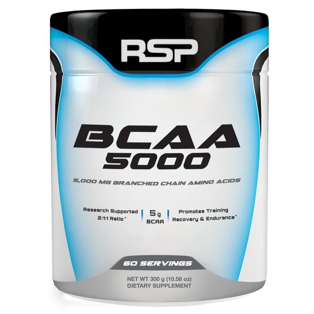 RSP BCAA 5000 (60 Serv), Premium BCAA Powder for Post Workout Muscle Recovery, Endurance & Energy, 5g of Branched Chain Amino Acids (Unflavored) * Mix with Fruit Juice or Flavored Pre or Post Workout