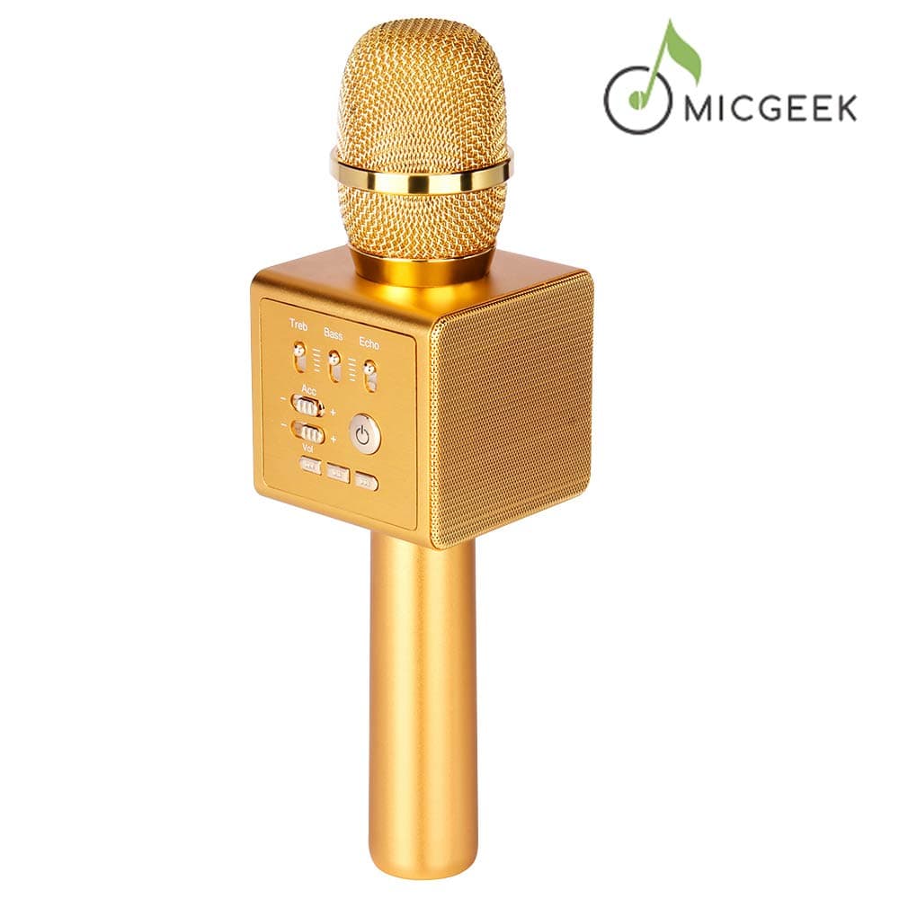 Wireless Karaoke Microphone,Micgeek i6 Mini Handheld Karaoke Player For iOS/android Smartphone/tablet/PC/Laptop,Karaoke MIC Machine for Home KTV/Party/Gift/Toys（Gold）