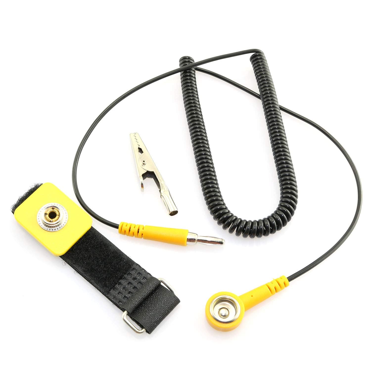 RLECS Static-Release Wristband with Clip ESD Wrist Strap Adjustable Anti Static Bracelet with Grounding Wire Electrostatic Discharge Bands