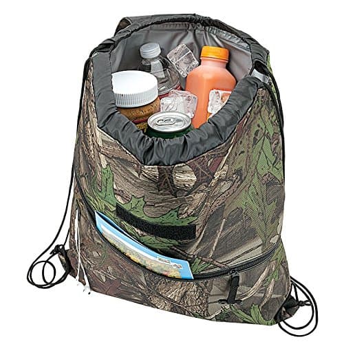 Camo Insulated Drawstring Backpack Cooler Bag…Water-Tight PEVA Lining