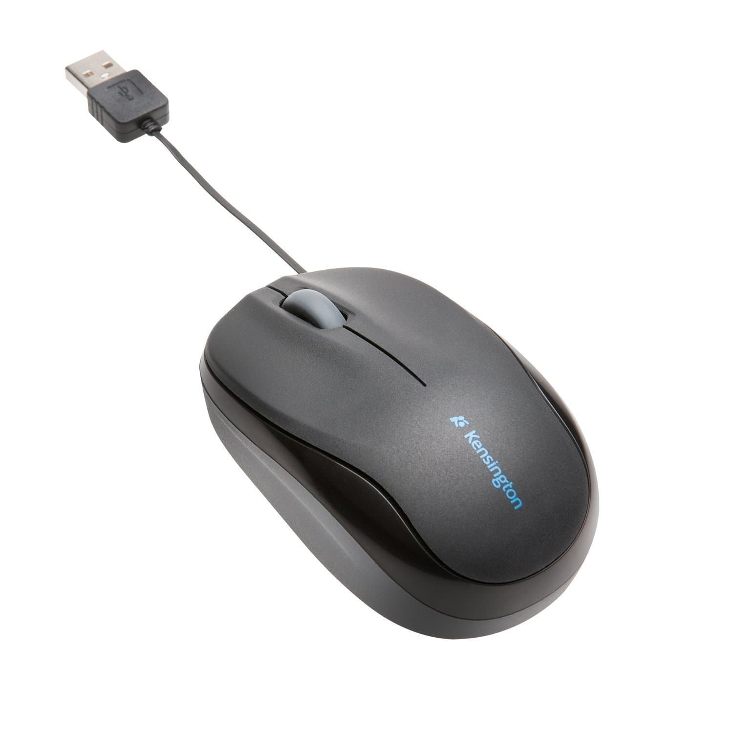 Mobile Mouse - Pro Fit Retractable Mobile Mouse, USB Wired Mouse Ideal for Travel, Small Mouse with Scroll Wheel, Windows & Mac Compatible (K72339EU), Black