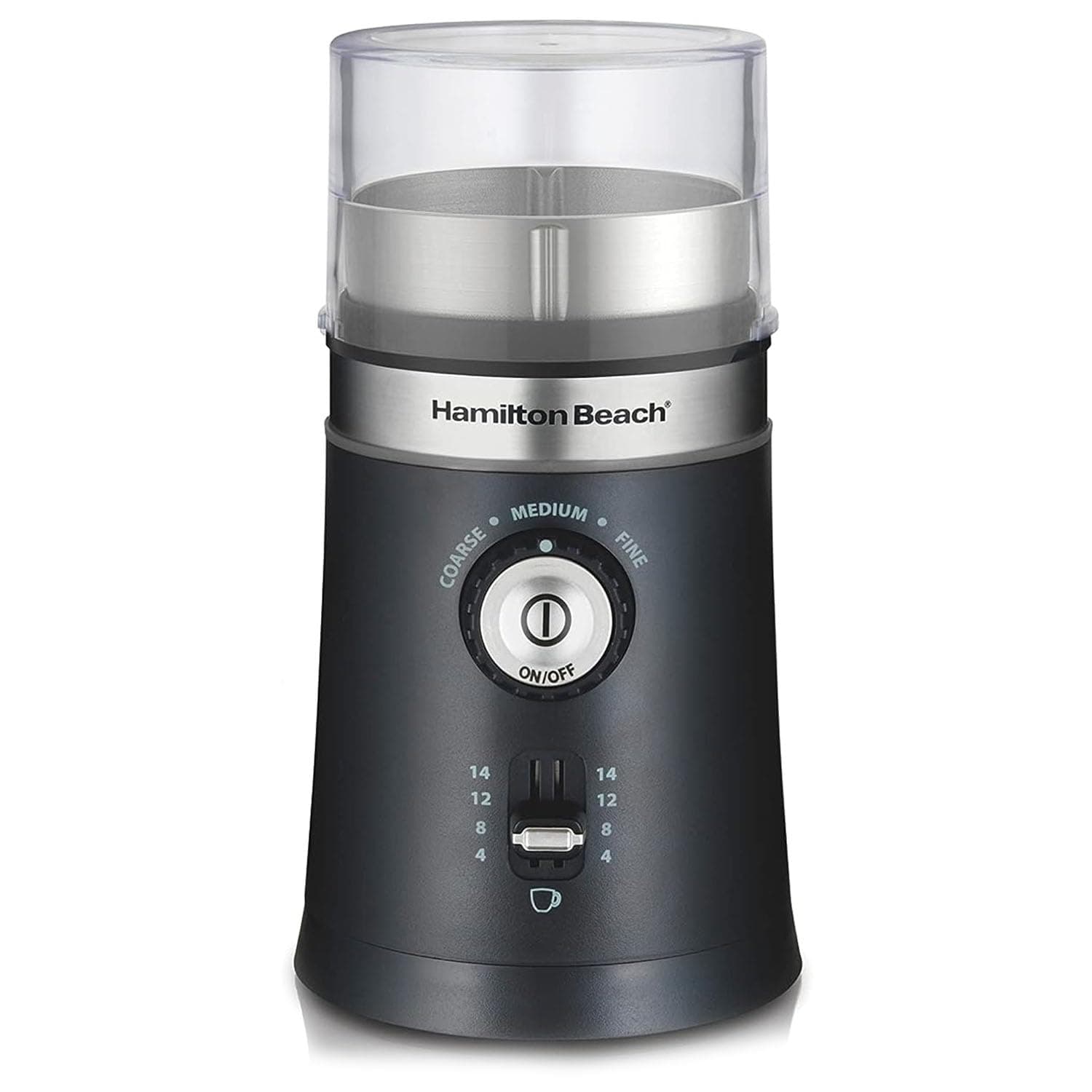 Hamilton Beach Custom Grind™ Coffee Grinder for beans/spices, 5 size settings-coarse to fine, capacity for 4 to 14 cups coffee, stainless steel bowl for easy pour and cleaning, 80393R-ME