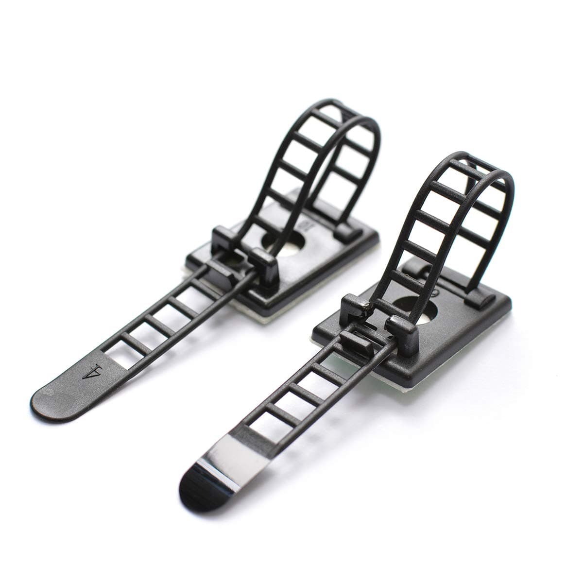 – 50 Pieces Nylon Cable Zip Ties with Adhesive Backing and Optional Screw Mount - Reusable Cable Management Clips for Wires and Cords - Adhesive Cable Ties for Home and Office Organisation