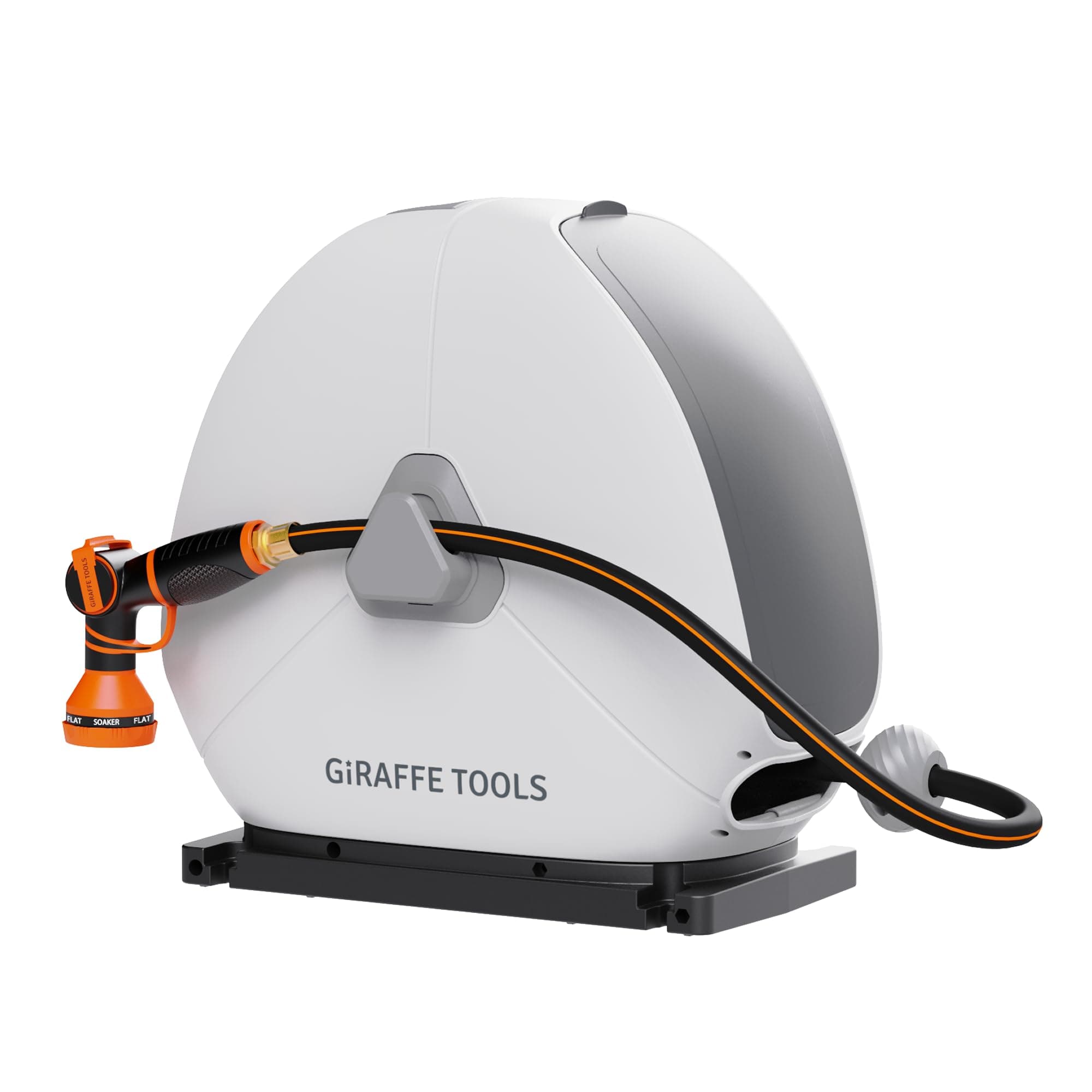 Retractable Heavy Duty Hose Reel, 1/2" x 82FT Automatic Rewind Garden Hose Reel with 360° Swivel Base, Ground Mounted for Lawn, Patio, Concrete Floor & Yard Watering