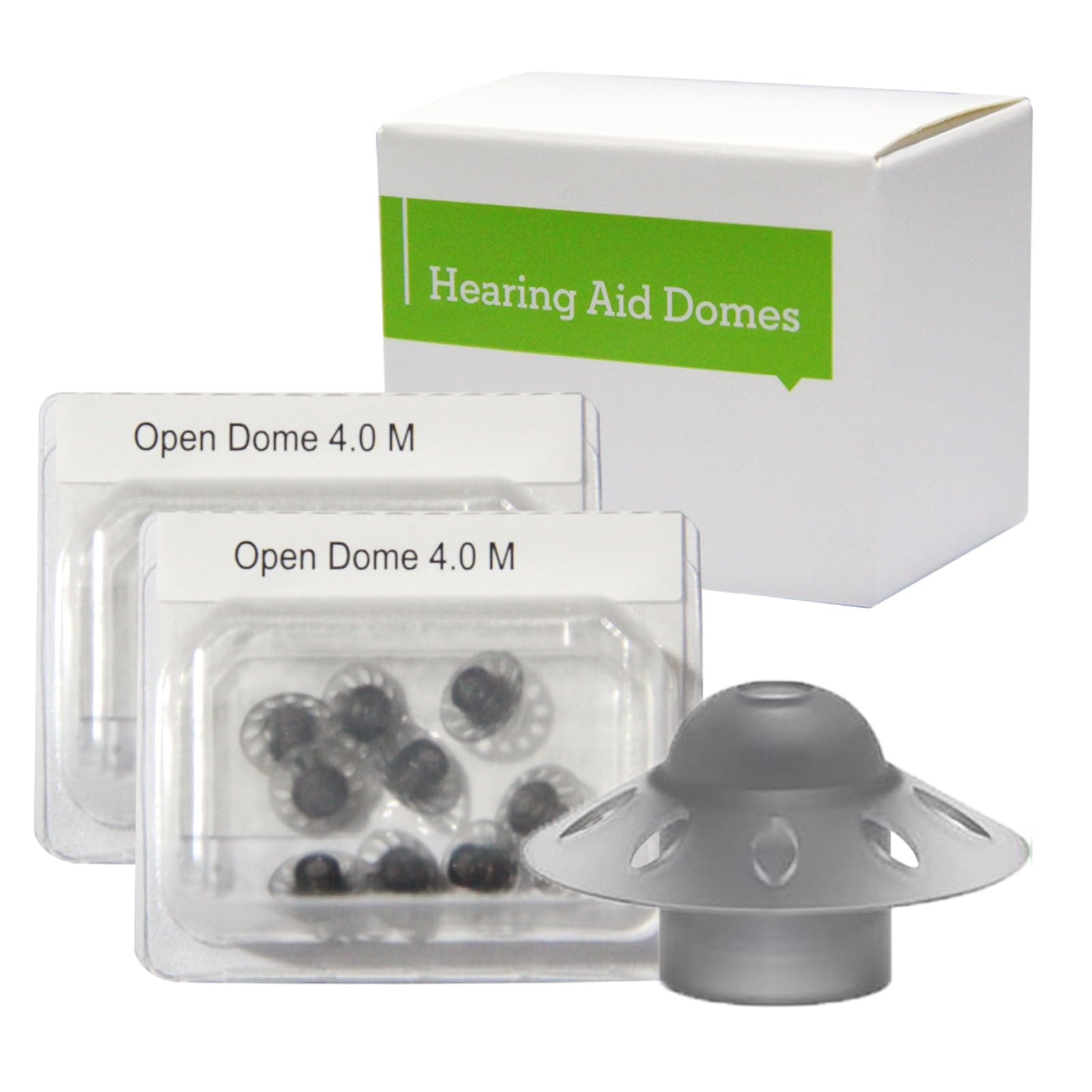 Hearing Aid Domes for Phonak Replacements, Phonak Hearing Aid Domes 2 Packs (20 Domes), Universal Domes for Phonak Hearing Aid Accessories. (Open Dome, Medium, 9 mm, 0.35 inches)