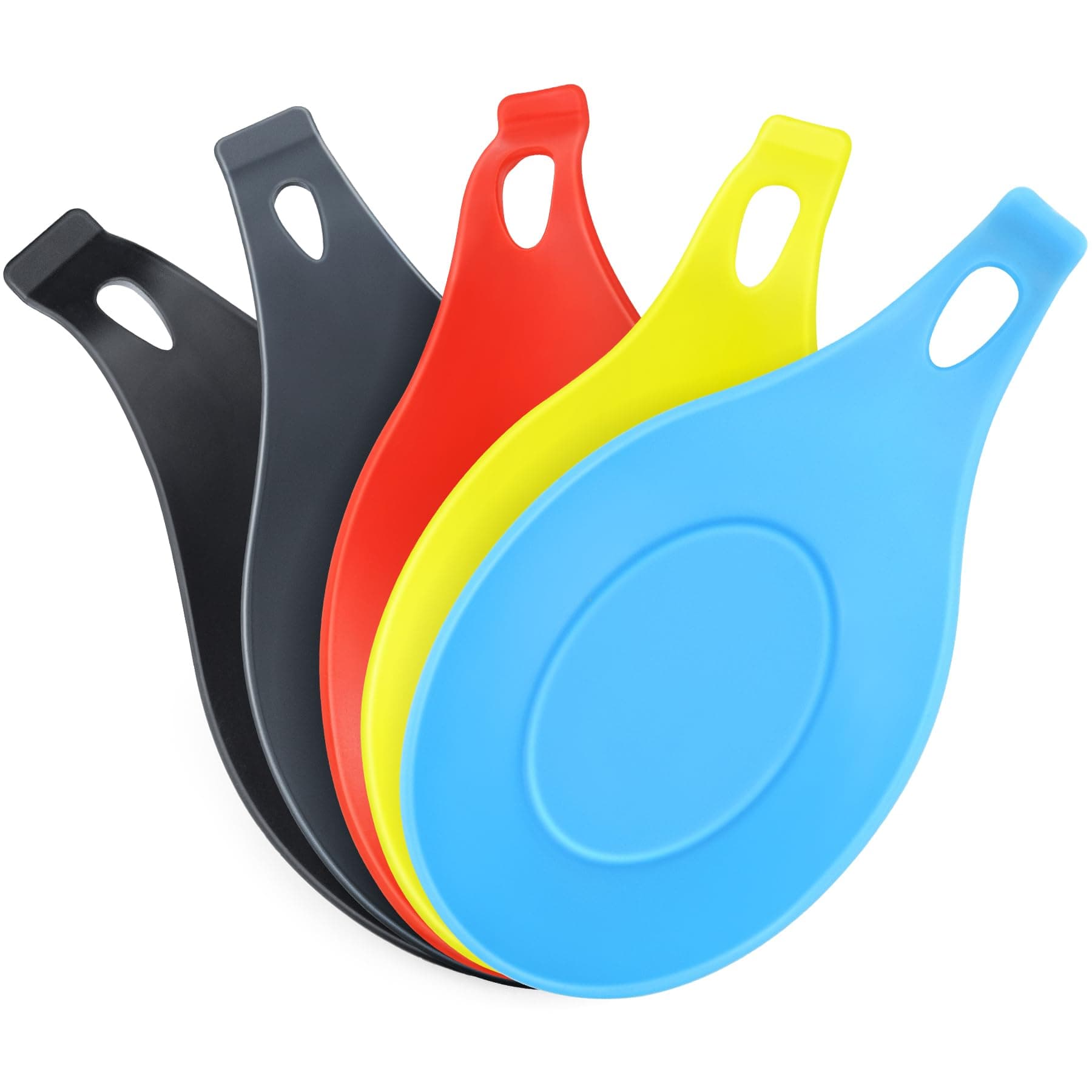 Spoon Rest for Stove Top, 5 Pack Small Silicone Spoon Holder for Kitchen Counter, Coffee Spoon Rest, Heat Resistant Cooking Spoon Holder Perfect Kitchen Gadgets,Ladles