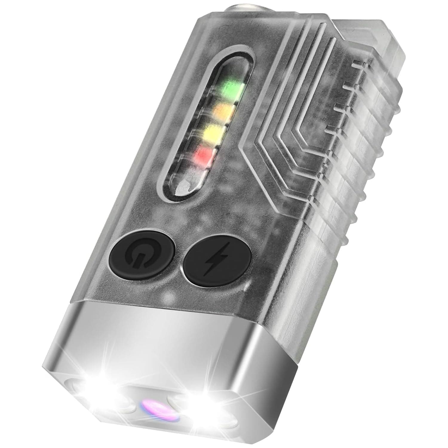 Small Powerful Flashlight with 365nm UV Black Light - Super Bright 1000 LM, USB C Rechargeable LED Keychain Flash Light with COB Side Light, Magnet Buzzer- 12 Modes, IPX4 Pocket Flashlight