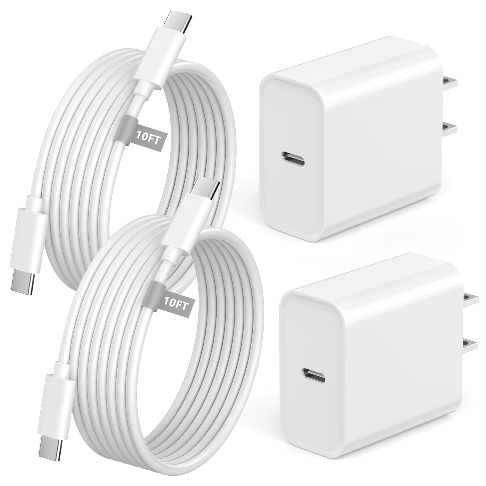 iPhone 16 Charger 10FT Fast Charging, 2 Pack PD 20W USB C Charger Fast Charging with 10FT Long USB C to C Charging Cable for iPhone 16/16 Plus/16 Pro/16 Pro Max/15/15 Plus/15 Pro/15 Pro Max