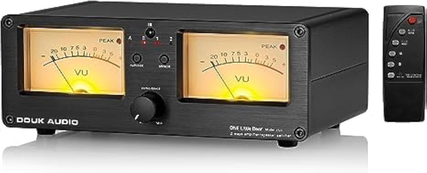 NobsoundDual Analog VU Meter 2-way Amplifier/Speaker Audio Switcher Box DB Panel Display
