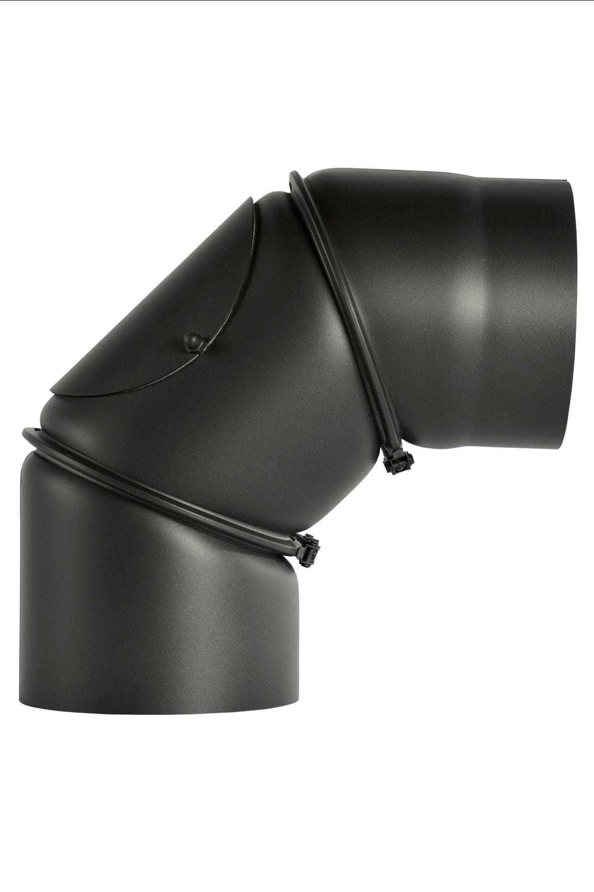 Bertrams 195116 Stove Pipe Bend 2 mm 0 °-90 ° Adjustable with Door Senotherm UHT-Hydro, Black
