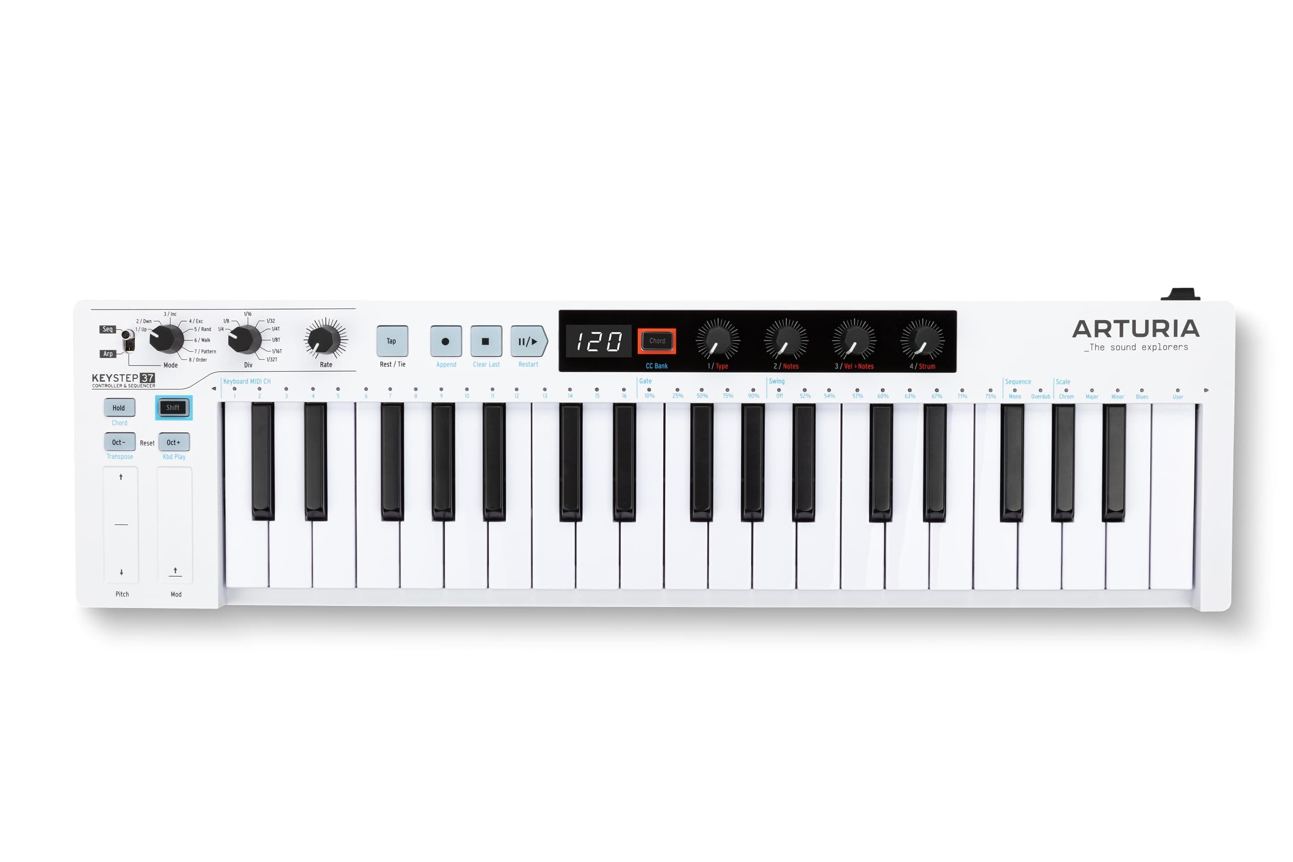 Keystep 37 - Creative MIDI Controller, Sequencer, Arpeggiator and Chord Generator - 37-Note Slimkey Keyboard, Assignable MIDI CC Controls, Scale Mode, Versatile Connectivity
