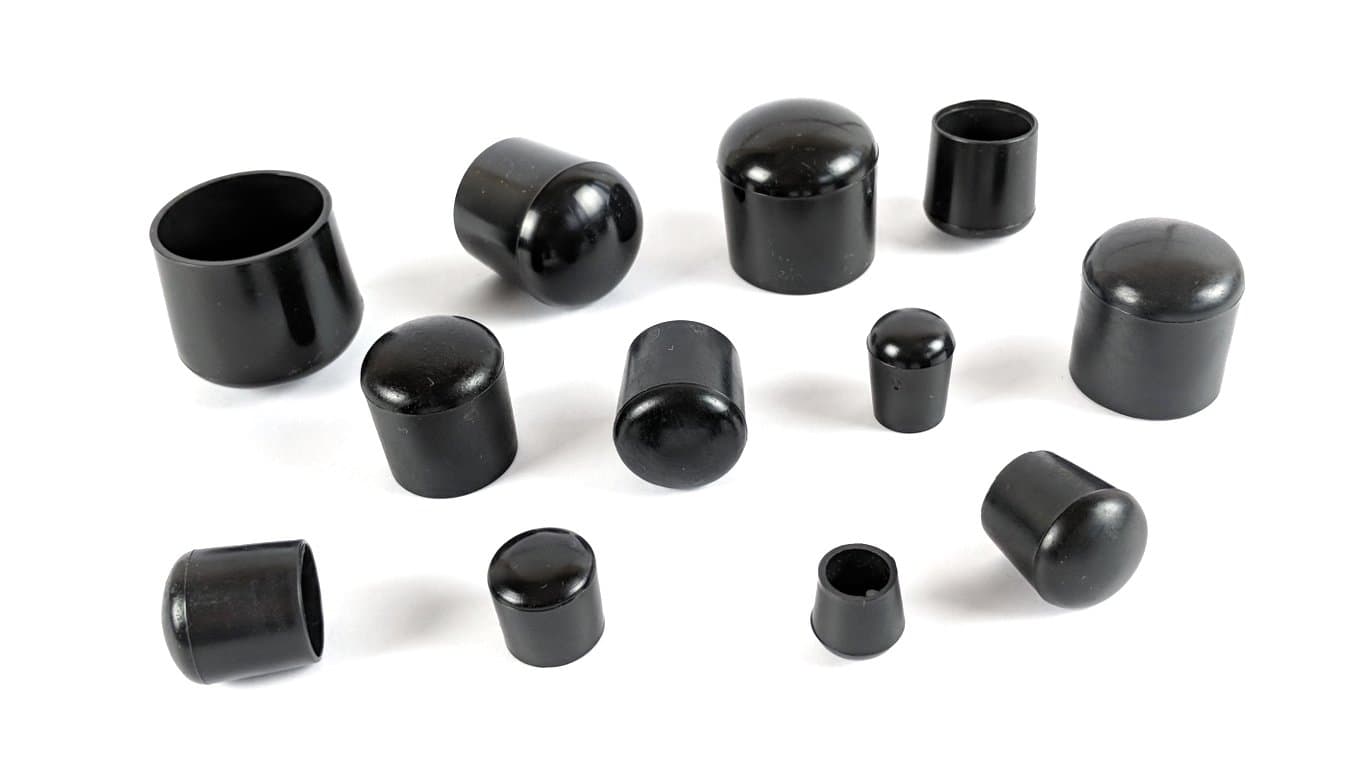 Multipurpose Feet. Plastic Ferrules, Range of Sizes, Made in Germany (Black, 20mm - See Second Image Before Ordering This Size, Pack of 8)