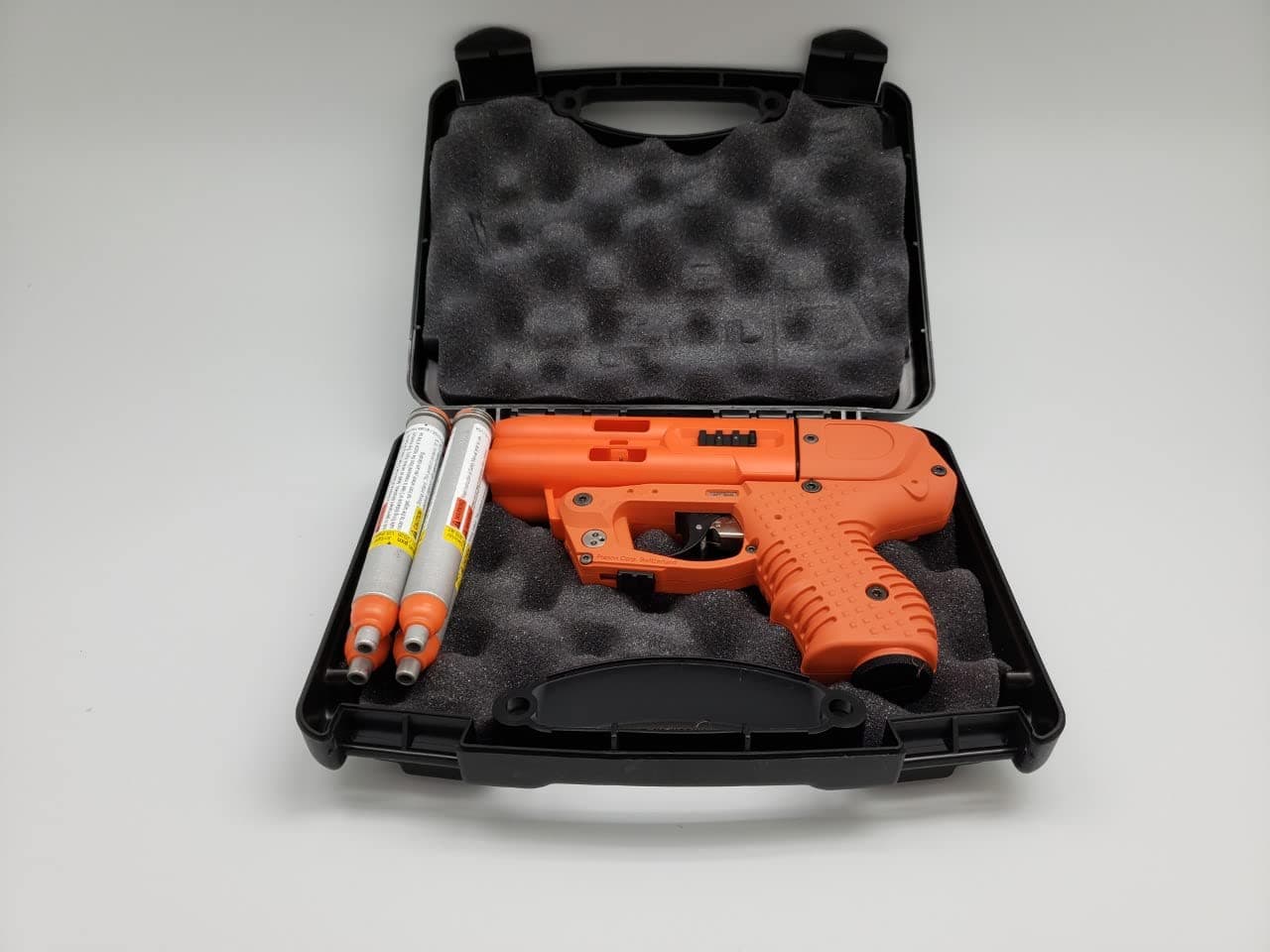JPX 4 C2 Defender Compact LED Laser Pepper Spray Gun with Concealment Holster (Safety Orange)