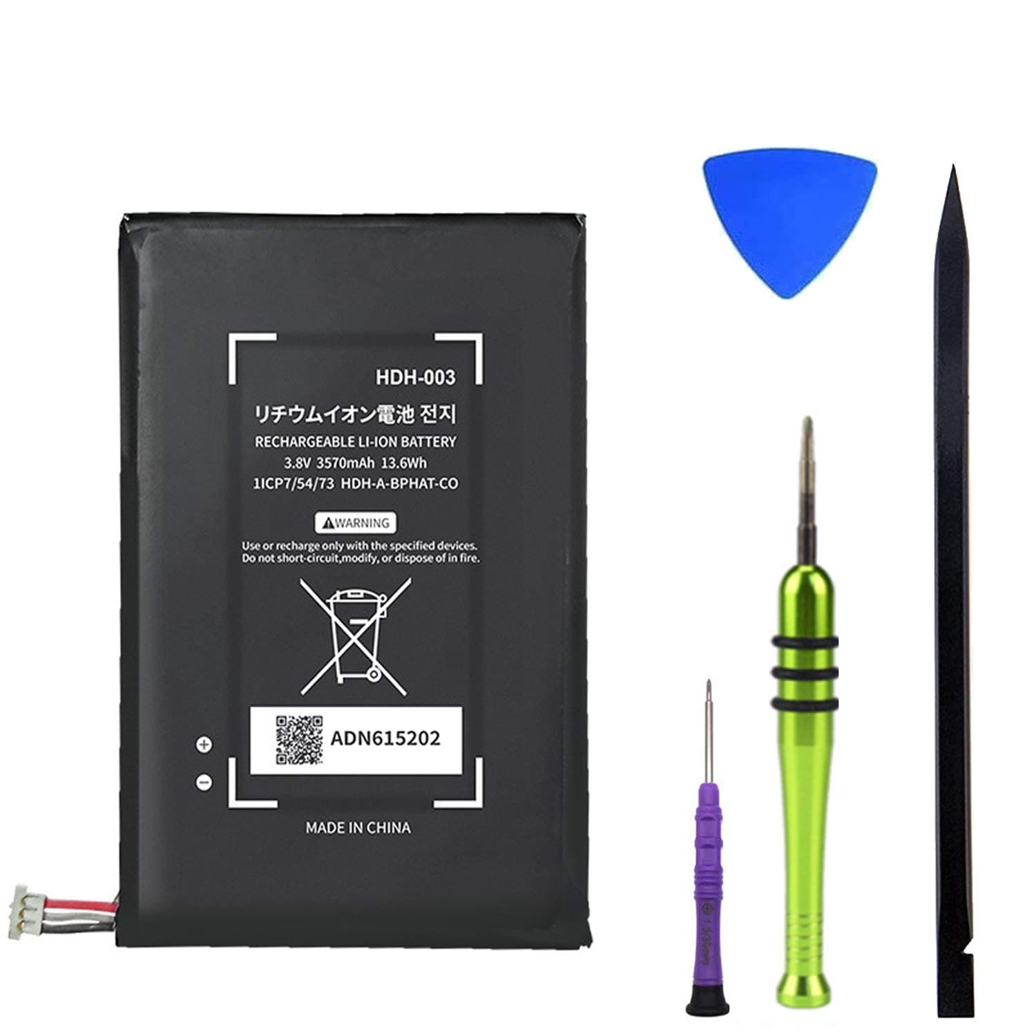 HDH-003 Battery Replacement Compatible for Nintendo Switch Lite HDH-001 Game Console Battery with DIY Repair Tool Set