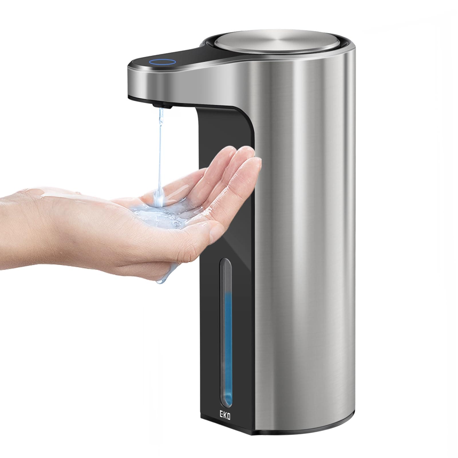 Aroma Touchless Automatic Soap Dispenser for Kitchen and Bathroom, Liquid Hand Soap Dispenser, Water-Resistant and Rechargeable, 9 fl oz (Stainless)