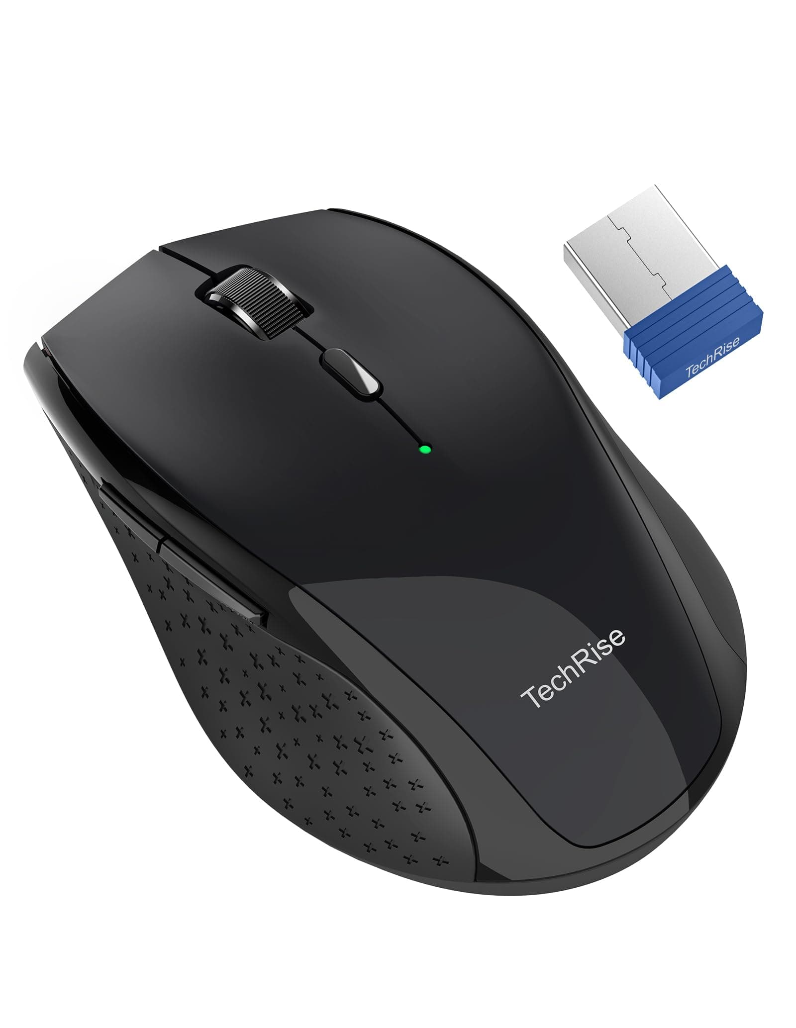 TechRiseWireless Mouse for Laptop, Computer Mouse with 4800 DPI, 30 Months Battery Life, Cordless Mouse Compatible with Android/Windows/Linux, USB Mouse for Laptop PC Desktop
