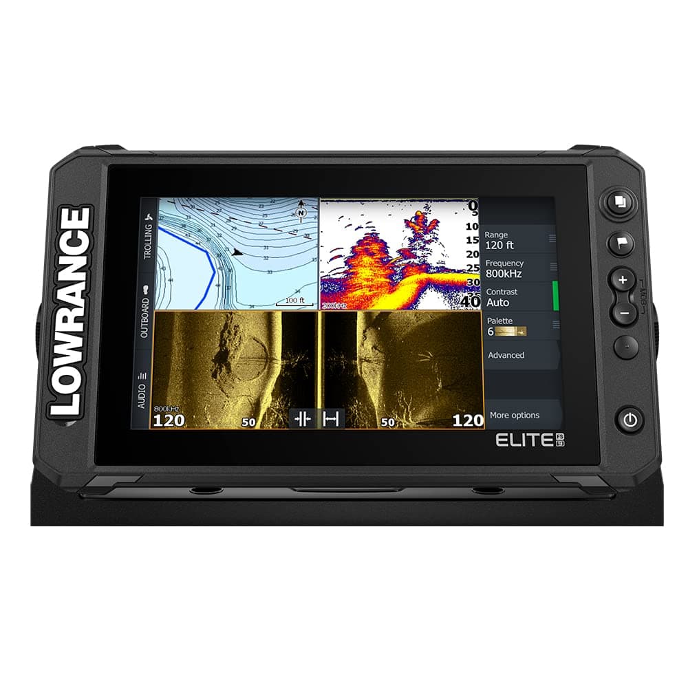 Elite FS Fish Finder with Active Imaging 3-in-1 Transducer, Preloaded C-MAP Contour+ Charts and Protective Cover Bundle