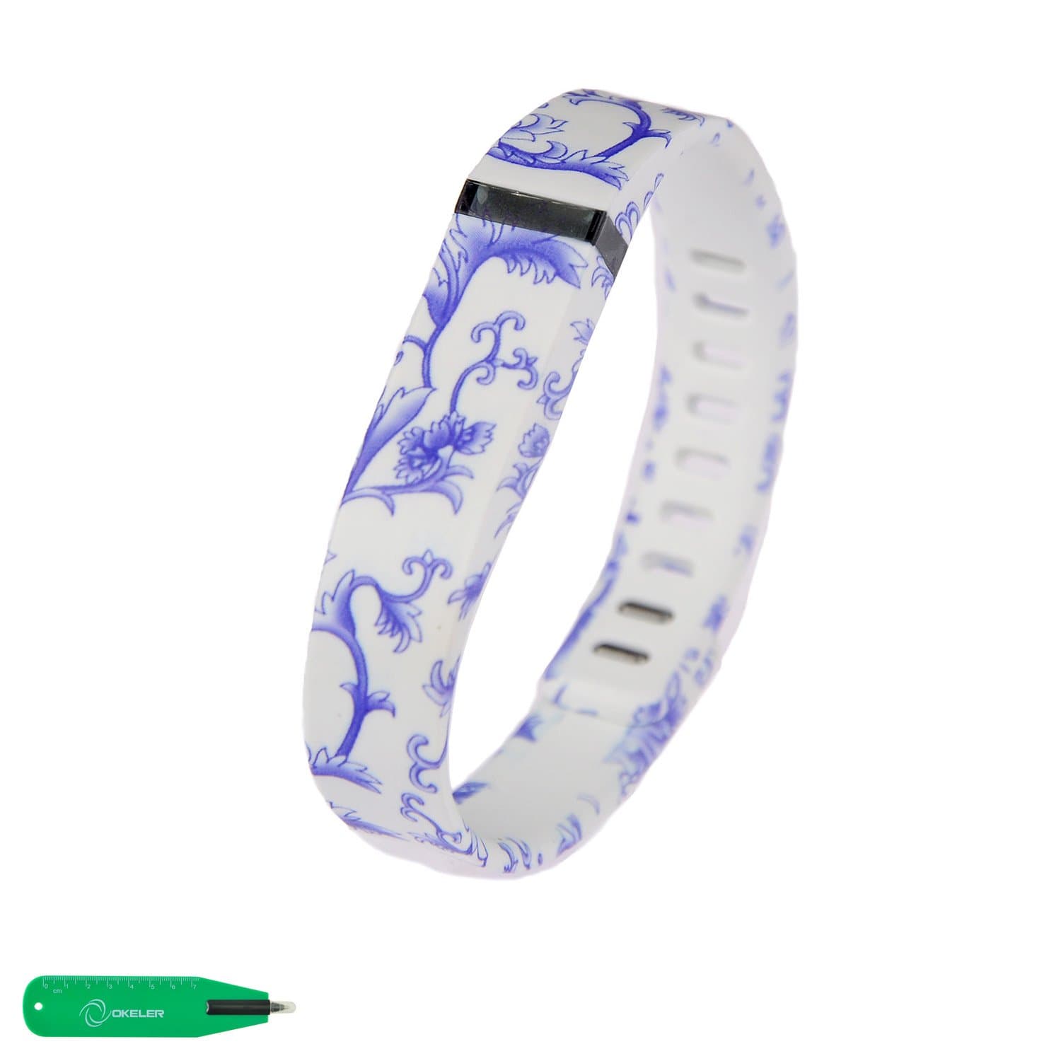 Okeler Exclusive Sales Replacement Bands with Clasps for Fitbit FLEX Only /No tracker/ Wireless Activity Bracelet Sport Wristband Fit Bit Flex Bracelet Sport Arm Band Armband With free Pen (Blue and White L)