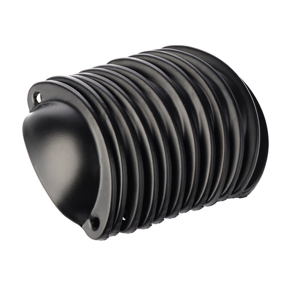 12pcs Shell Cup Handles Black Iron Half Moon Vintage Cupboard Door Drawer Cabinet Cupped Handles Pulls Knobs 8.2cmx3.5cm with Screws (Black)