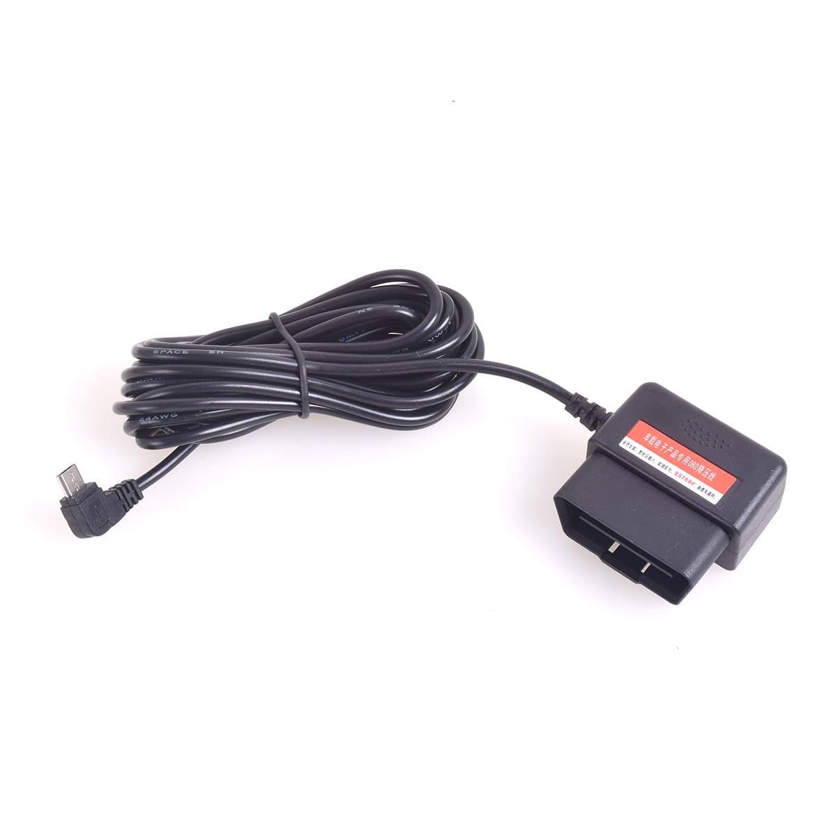 EKYLIN OBDII Charging Cable Micro USB Power Adapter - 16Pin OBD2 Connector Direct Link Charger for for Dash Cam Car DVR GPS - 3M/11.5FT Wire - 12-24V