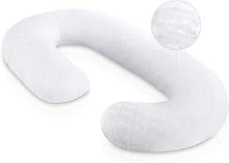 Z Total Body C-Shape Pregnancy Wrap Around Ultra Supportive Sleeping Pillow, White