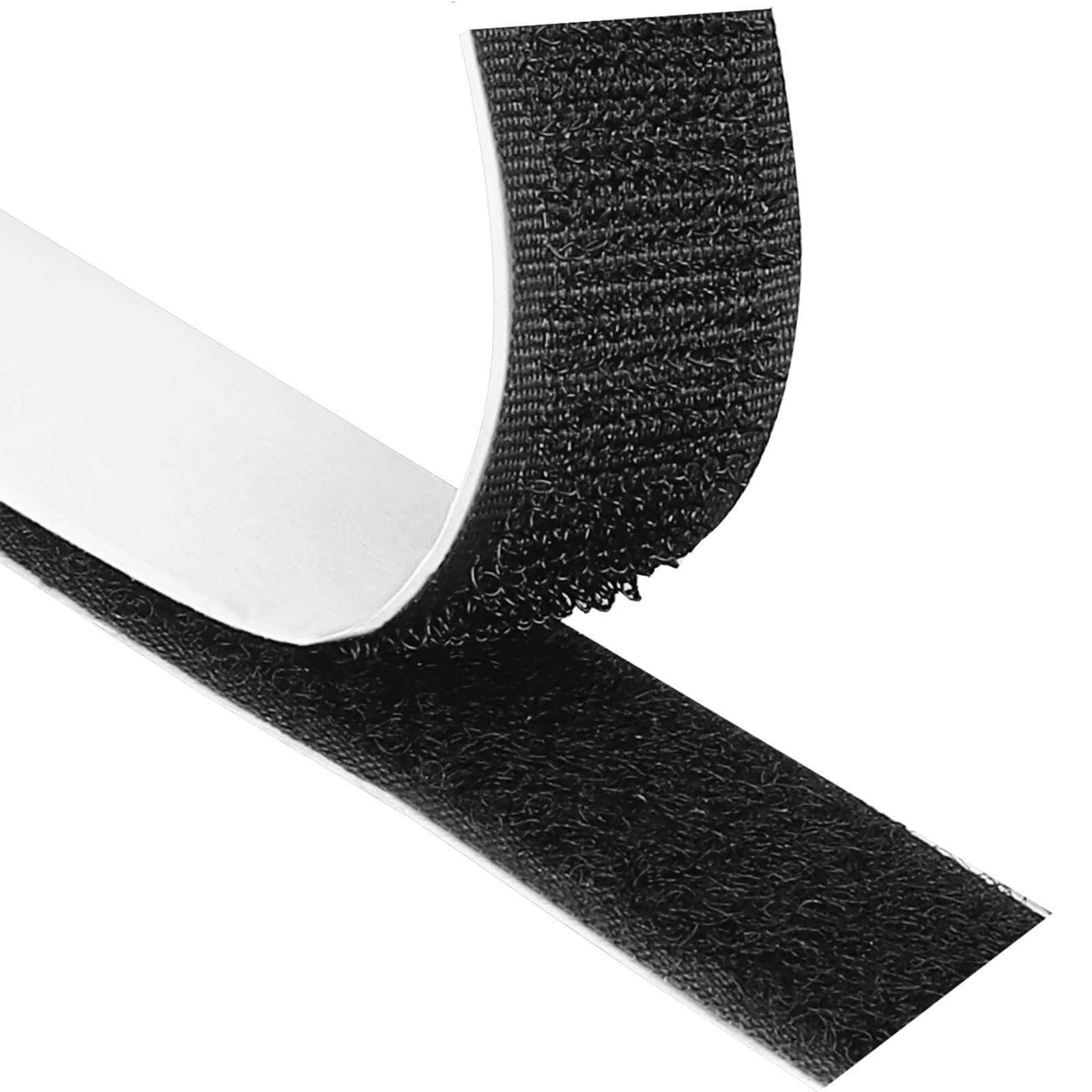 Blooven Hook and Loop Strip Tape 20 Meter Self Adhesive Sticky Back Fastening Tape 20 mm Wide (20 mm x 20 m, Black)