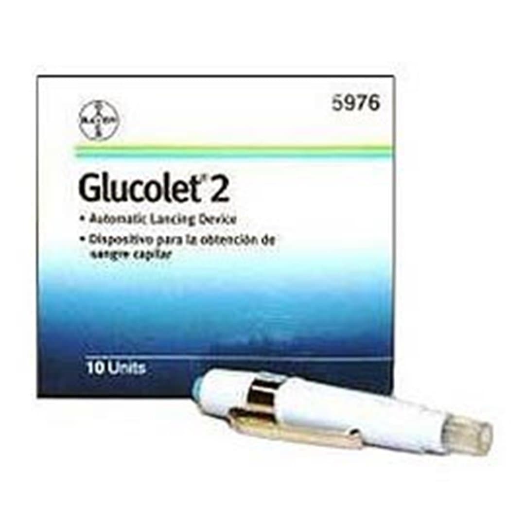 Bayer Glucolet 2 Automatic Lancing Device For Use With Fingerstix Lancets #5976 - Box of 10