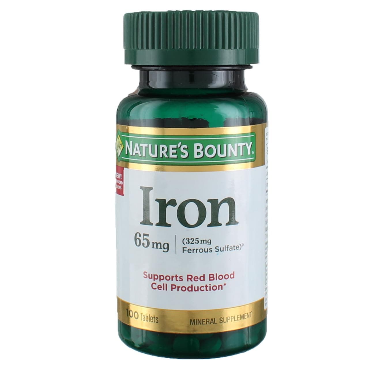 Iron 65 Mg.(325 mg Ferrous Sulfate), 100 Tablets, (Pack of 2)