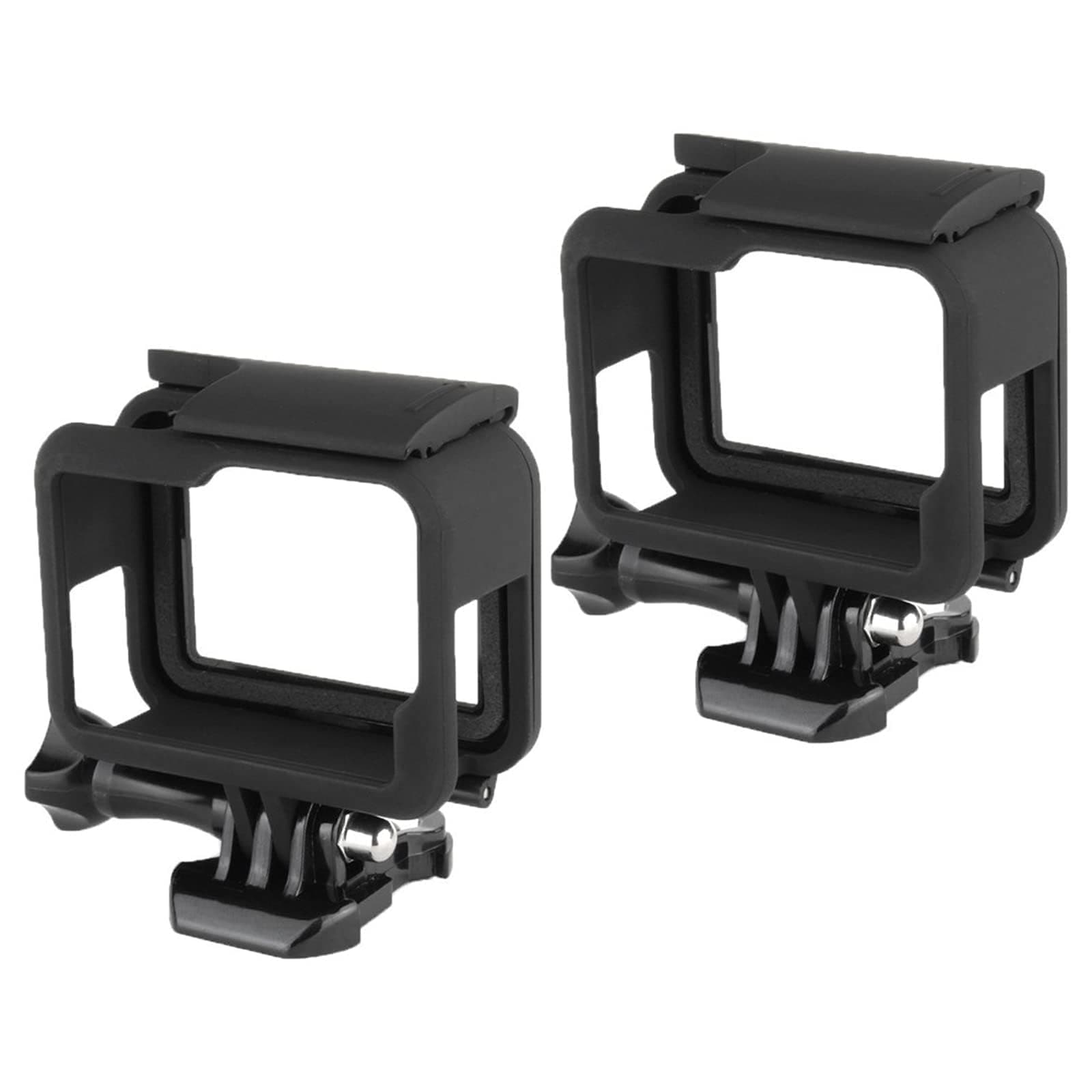 Frame Mount Housing Case, Compatible for GoPro Hero 7/6/5 Black Action Camera Top Open Protective Housing Case with Quick Release Bracket(2 Pcs)