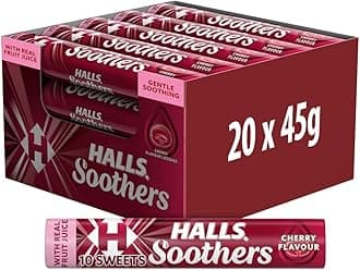Soothers Cherry Flavour Lozenges, Gentle Soothing with Real Fruit Juice, 45 g (Pack of 20)