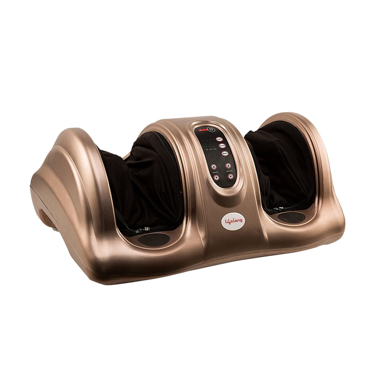 Lifelong Foot Massager Machine for Pain Relief with Kneading function - Also used as Leg Calf Massager - Corded Electric Foot Massage Machine for Home with Customizable Settings (LLM72) Brown