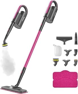 Schenley Steam Mop Cleaner with Detachable Handheld Steamer for Cleaning Hardwood/Laminate Floor, Tiles and Grout, with 7-in-1 Multi-purpose Accessories and Washable Microfiber Pads